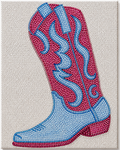 Blue and pink boot