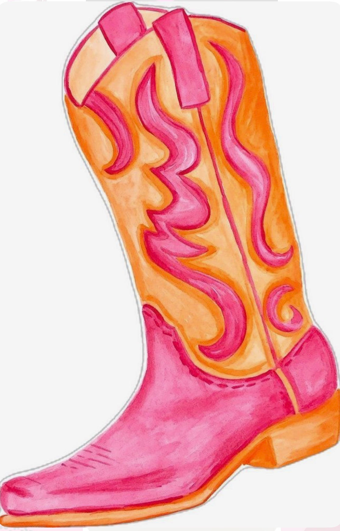 Pink and orange boot